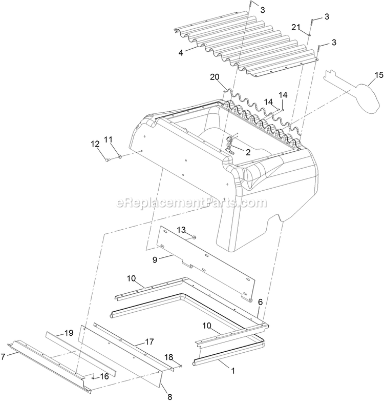 Hood Assembly Diagram and Parts List for LZDS902K605 (313000000-313999999)(2013) Exmark Lawn Mower