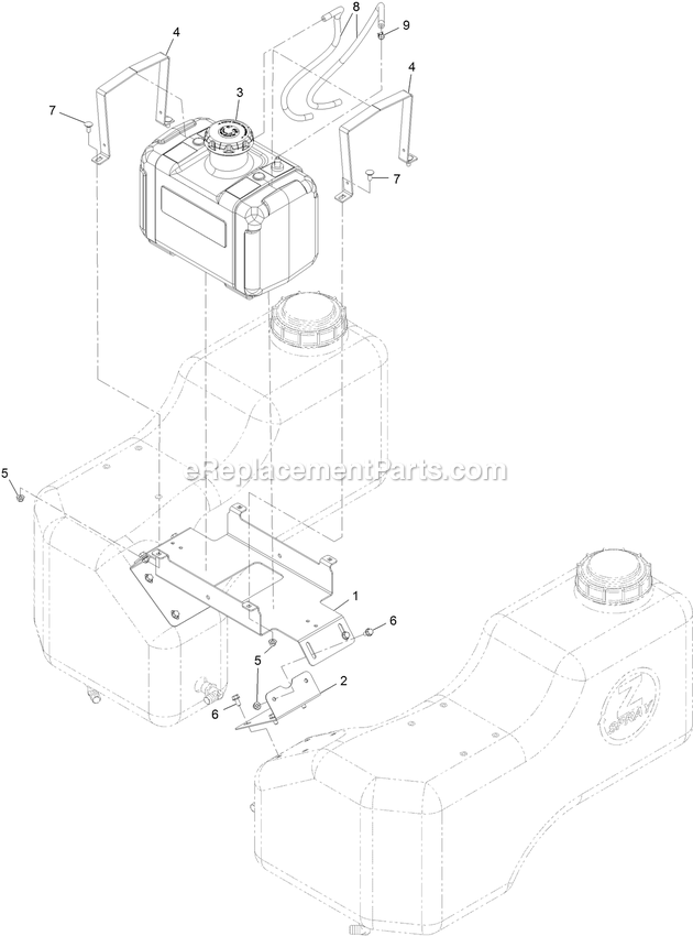 Fuel Assembly Diagram and Parts List for 34226 400000000-999999999 Exmark Sprayer