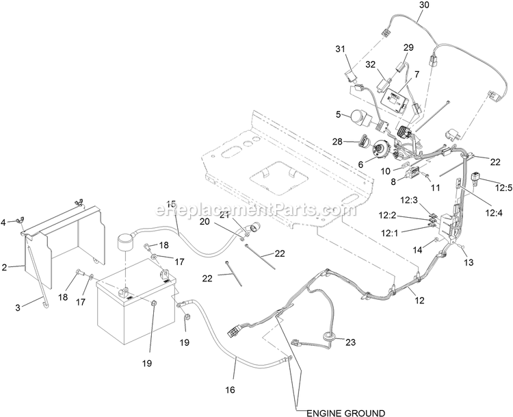 Electrical Assembly Diagram and Parts List for VTX651KA484 (313000000-313999999)(2013) Exmark Lawn Mower
