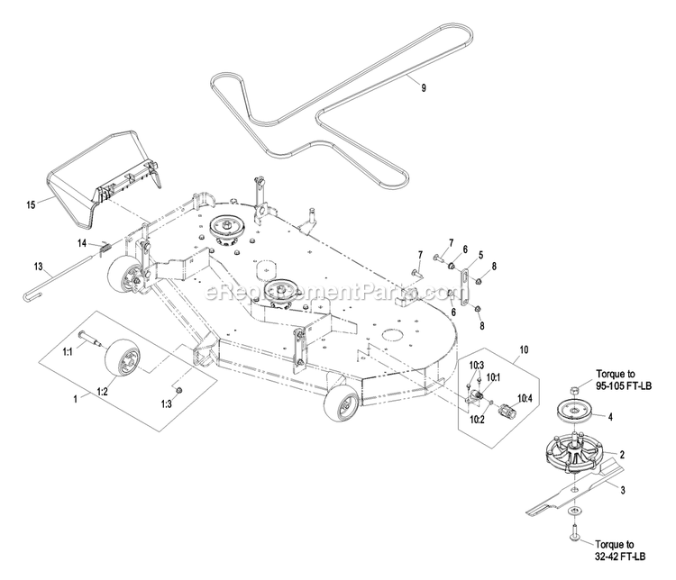 Deck Group (2) Diagram and Parts List for QST23KC522 (720000-789999)(2008) Exmark Lawn Mower