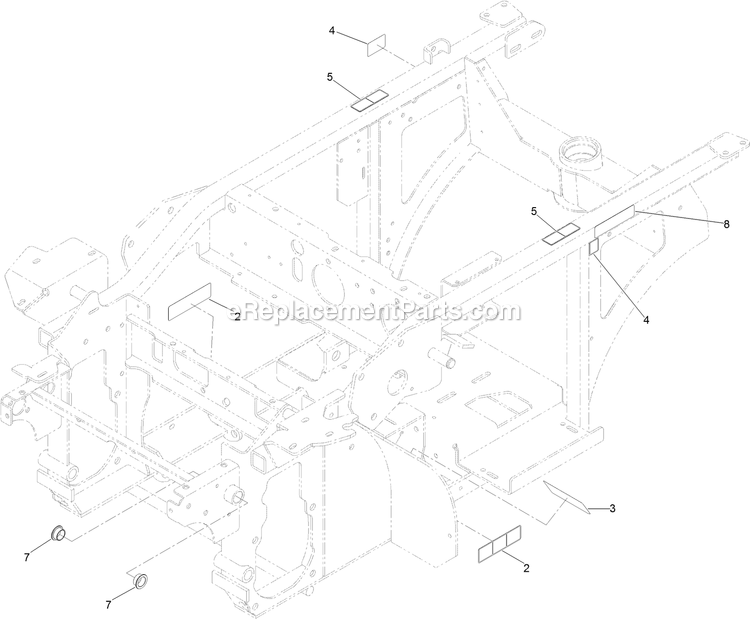 Frame And Decal Assembly Diagram and Parts List for NVS730AKC48000 (402082300-404314158)(2018) Exmark Lawn Mower