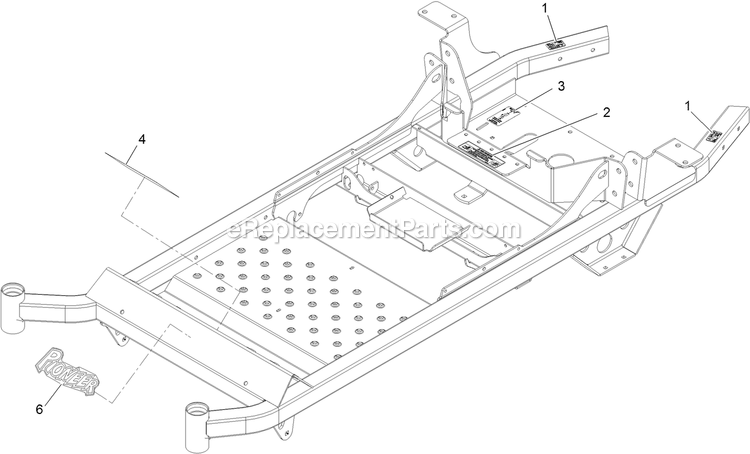 Mainframe With Decals Assembly Diagram and Parts List for PNS600KA443 (313000000-313999999)(2013) Exmark Lawn Mower