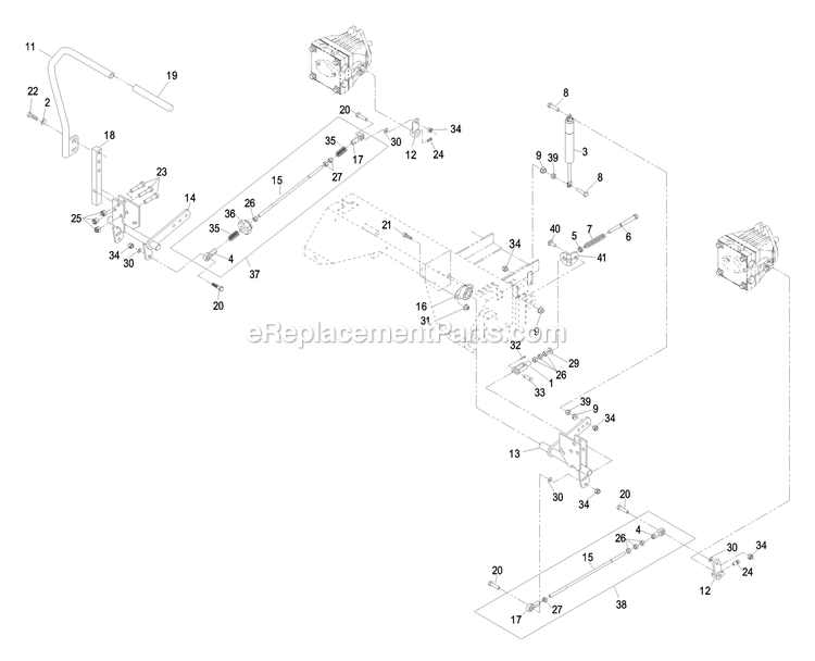 Motion Control Group Diagram and Parts List for LZ28KA665 (670000-719999)(2007) Exmark Lawn Mower