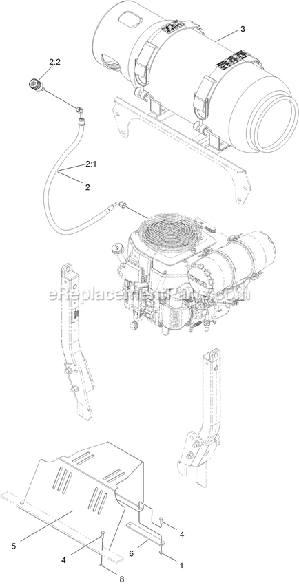 Lpg Fuel Assembly Diagram and Parts List for LZS740PKC60400 (402082300-404314158)(2018) Exmark Lawn Mower