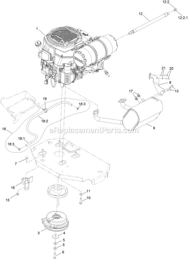 Engine Assembly Diagram and Parts List for LZX740EKC526W0 (400000000-499999999)(2017) Exmark Lawn Mower