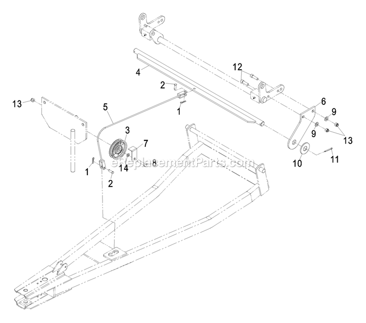 Lift Assembly Diagram and Parts List for LCTSB (510000-599999)(2005) Exmark Lawn Tractor Accessories