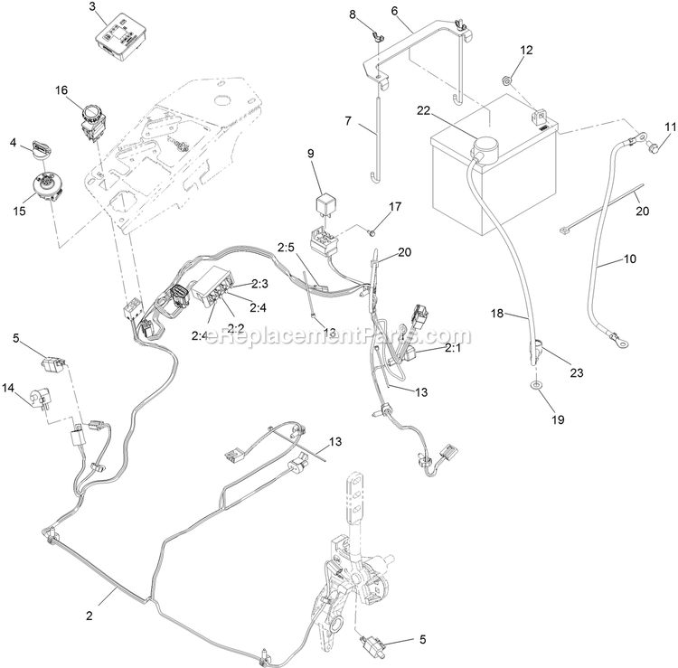 Electrical Assembly Diagram and Parts List for LZE751GKA60RA1 (402082300-404314158)(2018) Exmark Lawn Mower