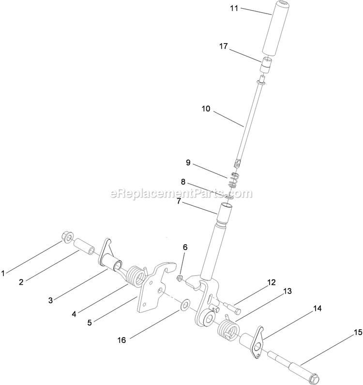 Brake Handle Assembly Diagram and Parts List for LZE27KC604 (920000-999999)(2011) Exmark Lawn Mower