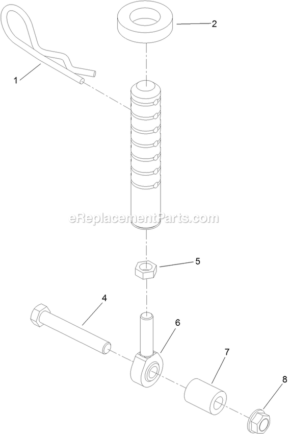 Rear Deck Height Adjustment Assembly Diagram and Parts List for NVS640CKC42000 (315000000-315999999)(2015) Exmark Lawn Mower