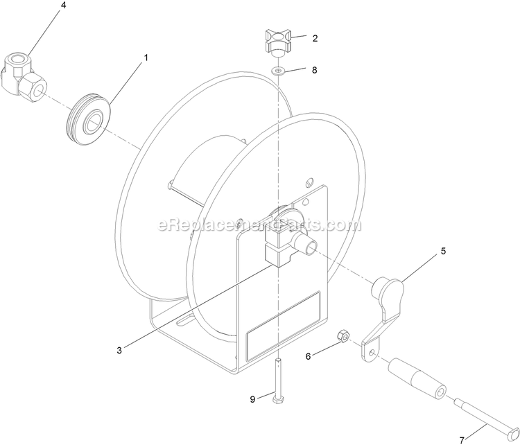 Reel Hose Assembly Diagram and Parts List for 34237 400000000-407088177 Exmark Sprayer