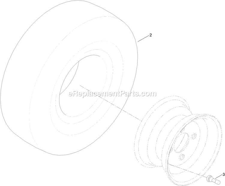 2 Ply Wheel And Tire Assembly Diagram and Parts List for QTS452CEM34200 (316000000-399999999)(2016) Exmark Lawn Mower