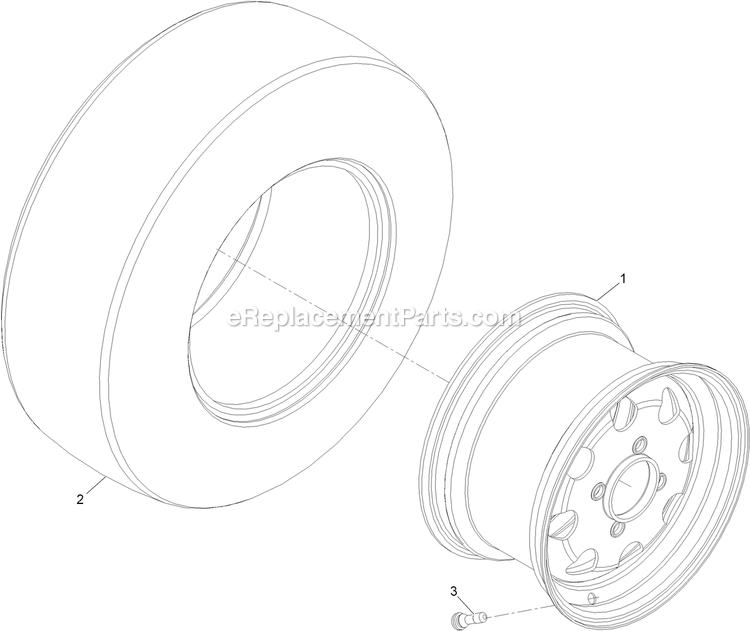 Wheel And Tire Assembly (1) Diagram and Parts List for LZE22KA484 (920000-999999)(2011) Exmark Lawn Mower