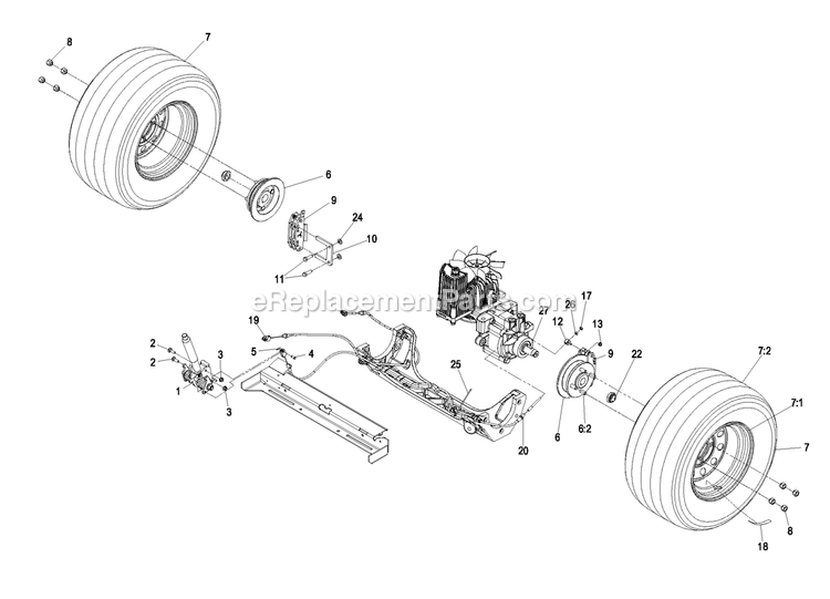 Park Brake Group Diagram and Parts List for LZAS29KA724LP (850000-919999)(2010) Exmark Lawn Mower