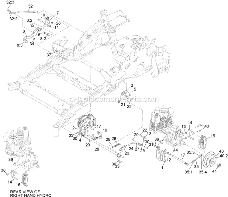 Park Brake Assembly Diagram and Parts List for LZS749AKC72400 (316000000-316999999)(2016) Exmark Lawn Mower