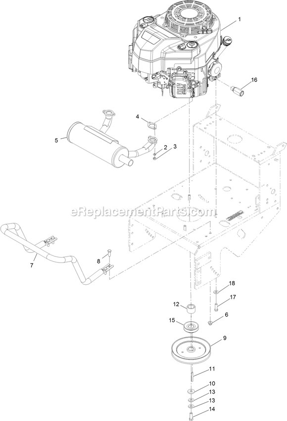 Engine Assembly Diagram and Parts List for MGS481CKA48300 (406294345-408644345)(2020) Exmark Lawn Mower