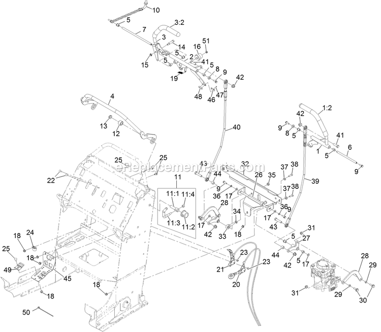 Control Assembly Diagram and Parts List for VTS691KA524CA (314000000-314999999)(2014) Exmark Lawn Mower