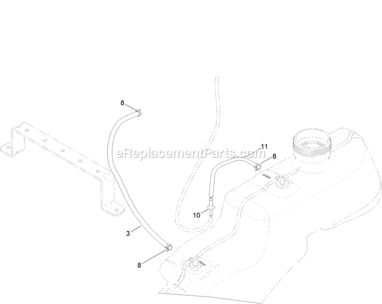 Fuel Delivery Assembly (1) Diagram and Parts List for QTE452CEM42100 (316000000-399999999)(2016) Exmark Lawn Mower
