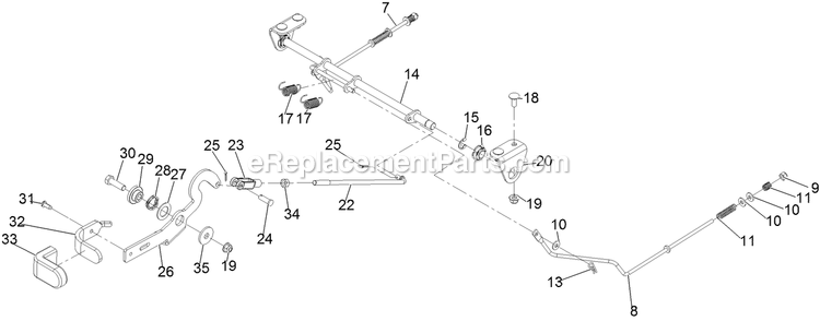 Park Brake Assembly Diagram and Parts List for QTE708GEM50200 (400000000-402082299)(2017) Exmark Lawn Mower