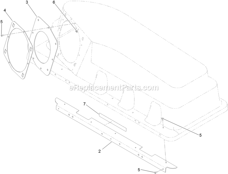 Bagger Top Assembly Diagram and Parts List for 126-6342 (315000000-315999999)(2015) Exmark Lawn Tractor Accessories