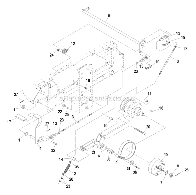 Park Brake Group Diagram and Parts List for LZ30KC665 (600000-669999)(2006) Exmark Lawn Mower