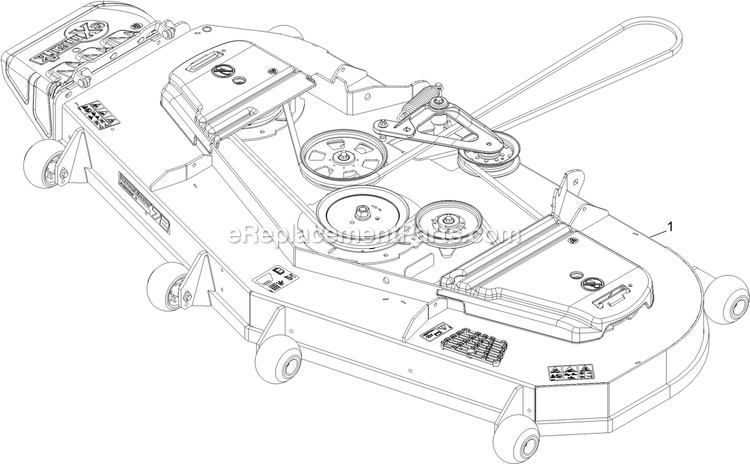 Complete Deck Assembly Diagram and Parts List for LZE751GKA724A1 (402082300-404314158)(2018) Exmark Lawn Mower