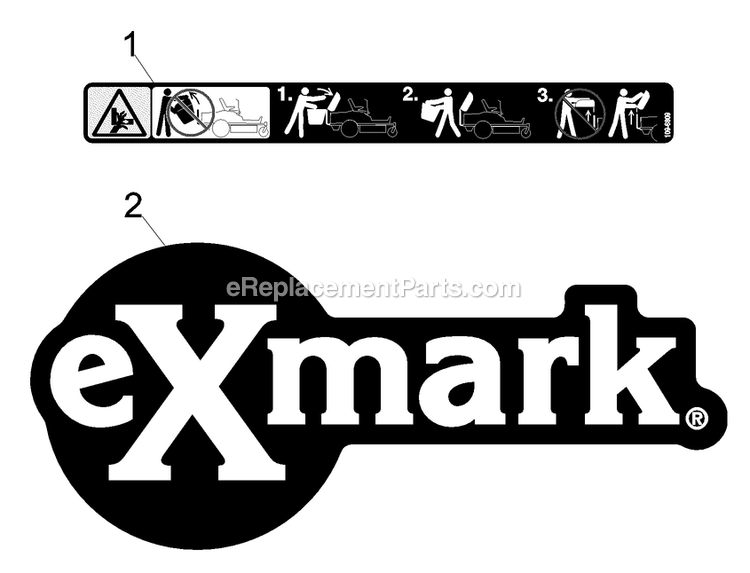 Decals Diagram and Parts List for 116-1084 (790000-849999)(2009) Exmark Lawn Tractor Accessories