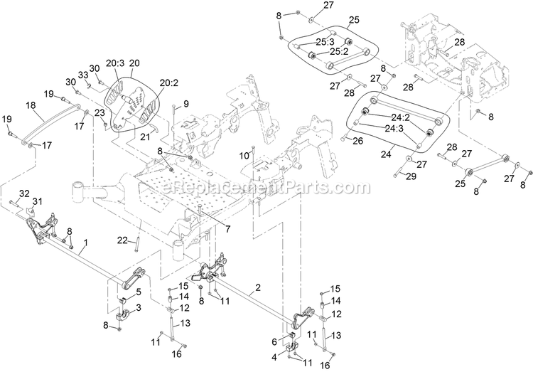 Deck Lift Assembly Diagram and Parts List for LZS80TDYM72RW0 (408644346-411294211)(2021) Exmark Lawn Mower