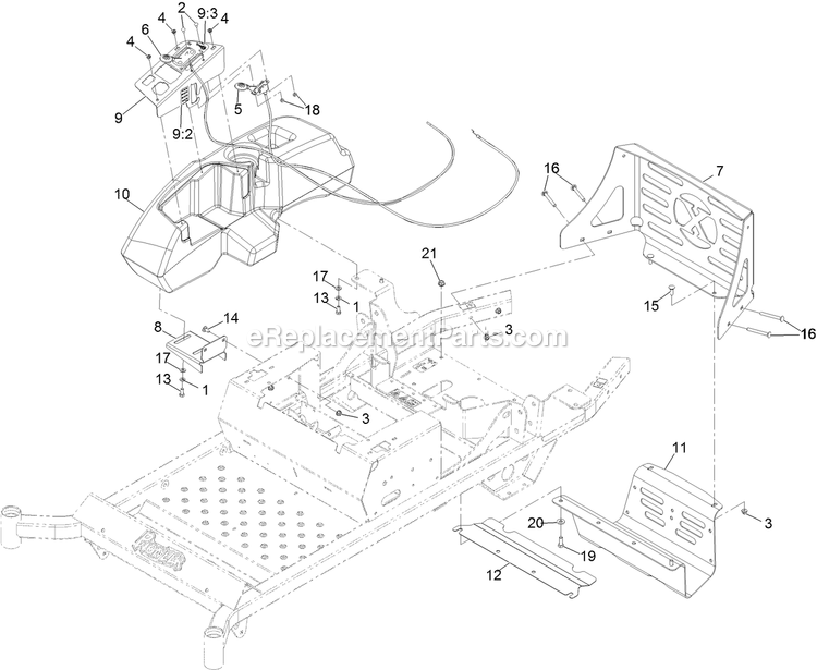 Controls Assembly Diagram and Parts List for PNE651GKA48200 (316000000-399999999)(2016) Exmark Lawn Mower