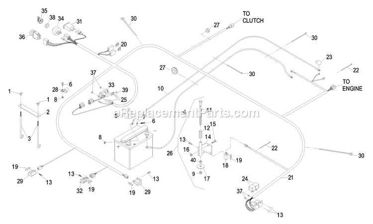 Electrical Group (2) Diagram and Parts List for LHP20KC505 (600000-669999)(2006) Exmark Lawn Mower