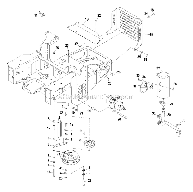 Engine Group Diagram and Parts List for LCT4818BV (510000-599999)(2005) Exmark Lawn Mower