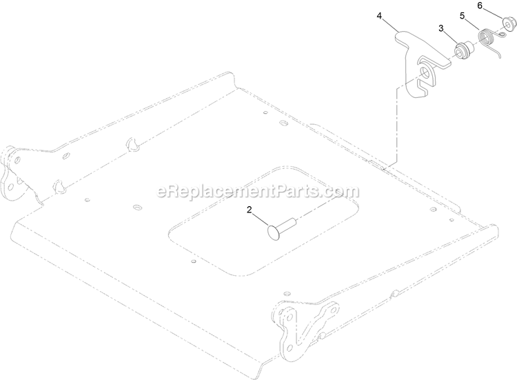 Seat Latch Assembly Diagram and Parts List for RAX730GKA604A3 (408644346-411294211)(2021) Exmark Lawn Mower