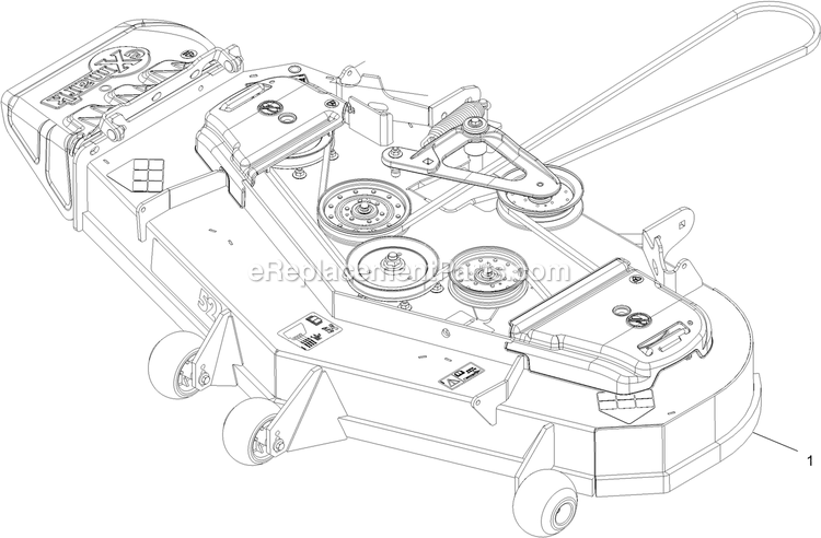 Complete Deck Assembly Diagram and Parts List for LZX740EKC526T0 (315000000-315999999)(2015) Exmark Lawn Mower