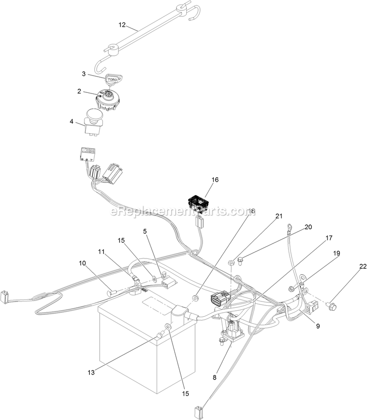 Electrical Assembly Diagram and Parts List for QSS708GEM50200 (315000000-315999999)(2015) Exmark Lawn Mower