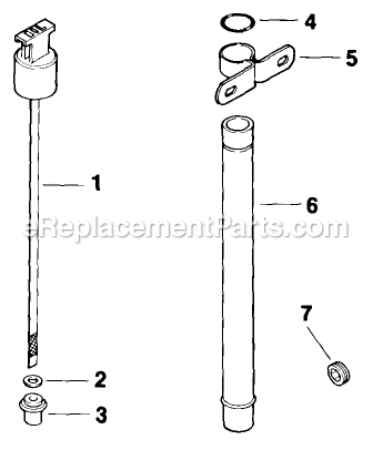 Dipstick Diagram and Parts List for TR-17K 70000 Exmark Lawn Mower