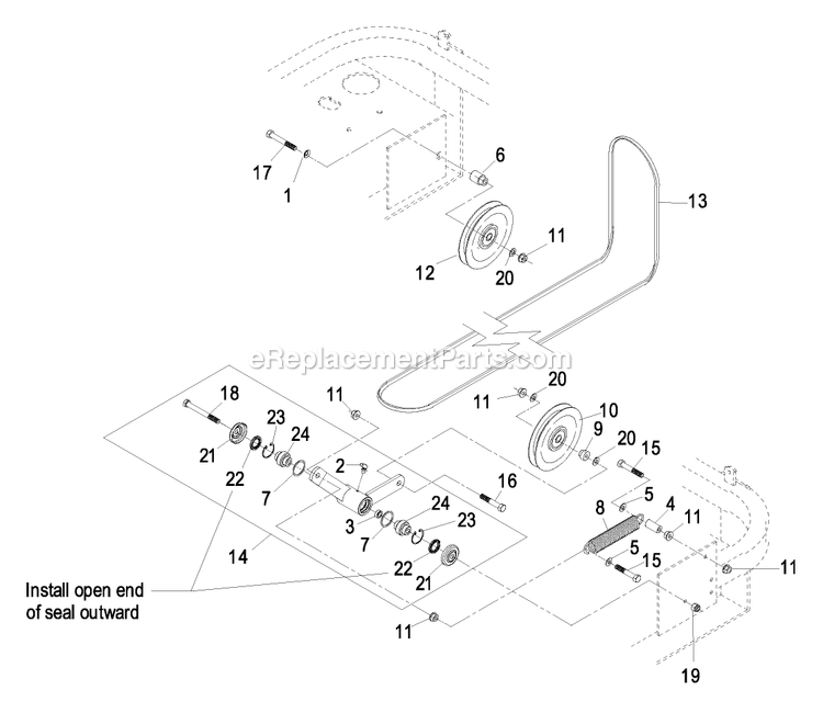 Engine Deck Group (1) Diagram and Parts List for LZ27LKA604 (510000-539999)(2005) Exmark Lawn Mower