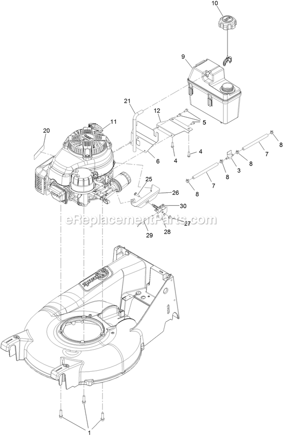 Engine Assembly Diagram and Parts List for ECX180CKA210BC (402082300-404314158)(2018) Exmark Lawn Mower