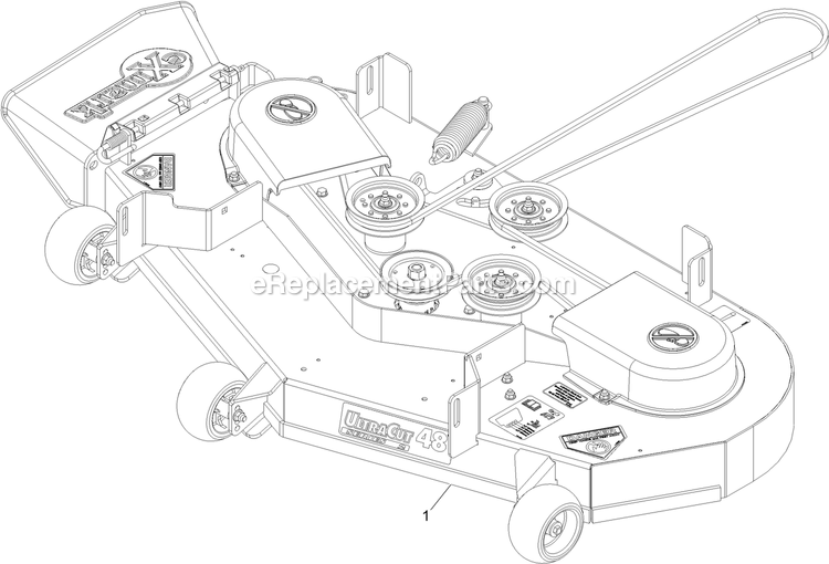 Complete Deck Assembly Diagram and Parts List for PNE651KA482 (314000000-314999999)(2014) Exmark Lawn Mower