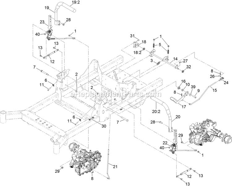 Motion Control Assembly Diagram and Parts List for RAS720GKC52300 (400000000-402082299)(2017) Exmark Lawn Mower