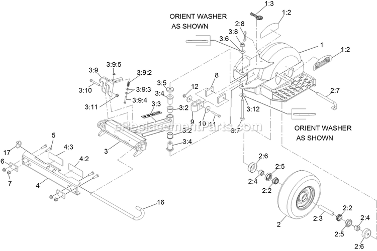 Standon Assembly Diagram and Parts List for TTX650EKCE604N (314000000-314999999)(2014) Exmark Lawn Mower