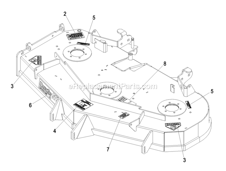 Deck With Decals Assembly (2) Diagram and Parts List for LZAS22KA484CA (850000-919999)(2010) Exmark Lawn Mower