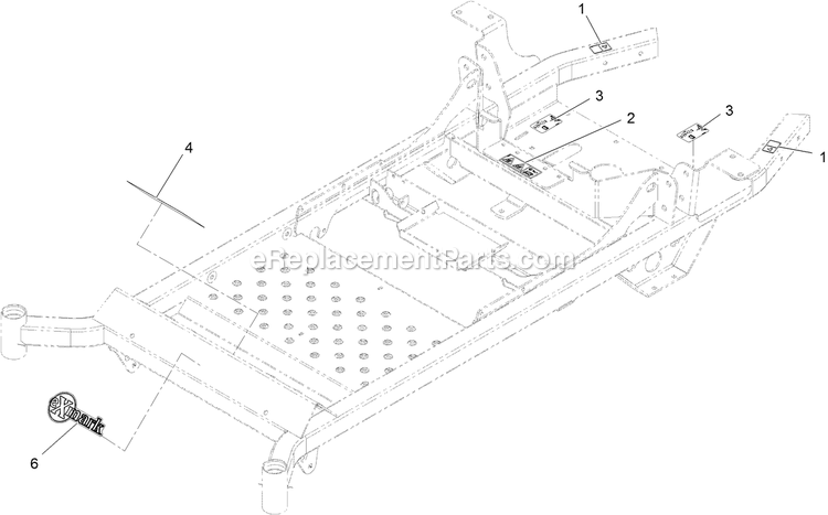 Main Frame With Decals Assembly Diagram and Parts List for PNE651GKA48200 (316000000-399999999)(2016) Exmark Lawn Mower