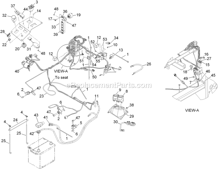 Electrical Assembly Diagram and Parts List for LZD25KD725 (920000-999999)(2011) Exmark Lawn Mower