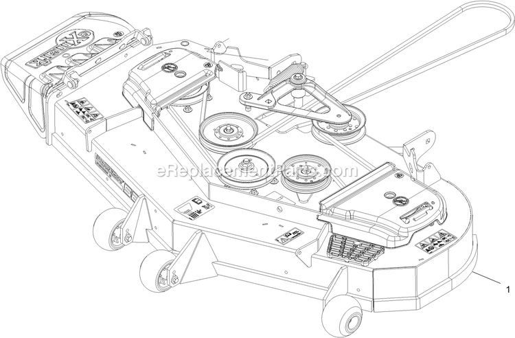 Complete Deck Assembly Diagram and Parts List for LZX740EKC526W0 (400000000-499999999)(2017) Exmark Lawn Mower