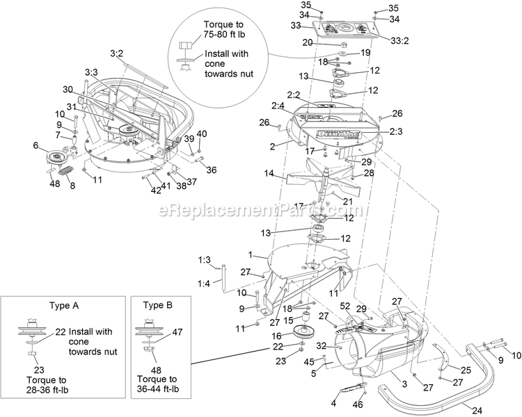Blower Assembly Diagram and Parts List for LZUV3B (315000000-315999999)(2015) Exmark Lawn Tractor Accessories