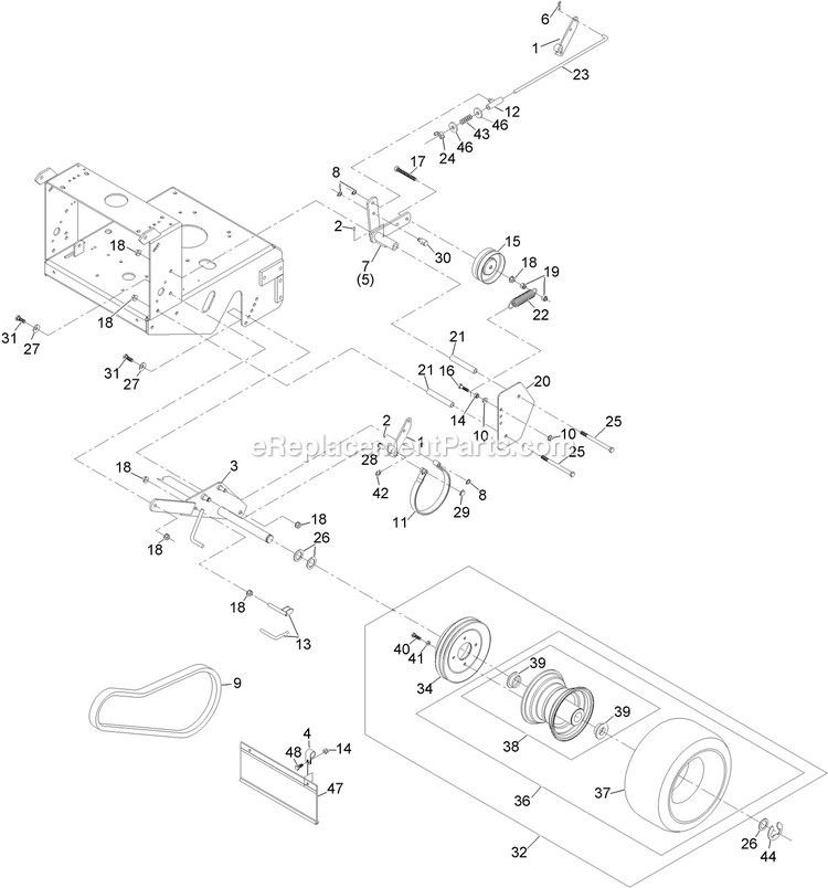 Engine Deck Assembly (2) Diagram and Parts List for MG16KA483P (920000-999999)(2011) Exmark Lawn Mower