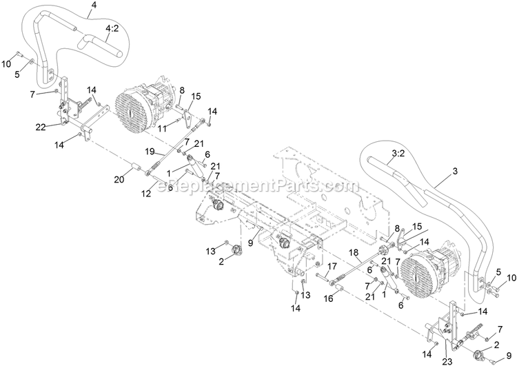 Motion Control Assembly Diagram and Parts List for LZDS902K605 (313000000-313999999)(2013) Exmark Lawn Mower