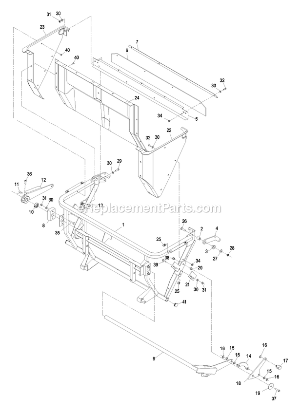 Lower Hopper Assembly Diagram and Parts List for LHPUVD4448 (440000-509999)(2004) Exmark Lawn Tractor Accessories