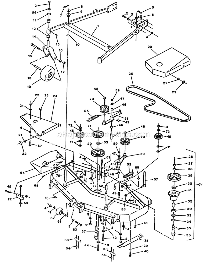 Mower Deck (2) Diagram and Parts List for TTH-20KC (90000-101999)(1994) Exmark Lawn Mower