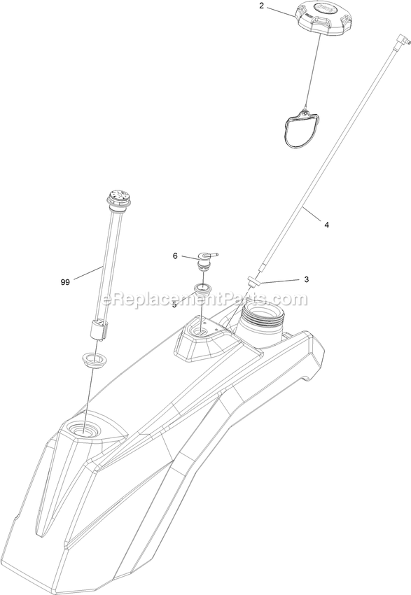 Left And Right Fuel Tank Assembly Diagram and Parts List for STS730GKA52400 (408644346-411294211)(2021) Exmark Lawn Mower
