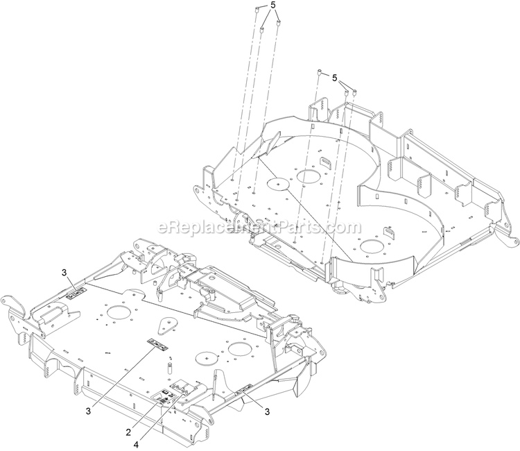 Center Deck With Decals Assembly Diagram and Parts List for LZX980EKC96RW0 (406294345-408644345)(2020) Exmark Lawn Mower